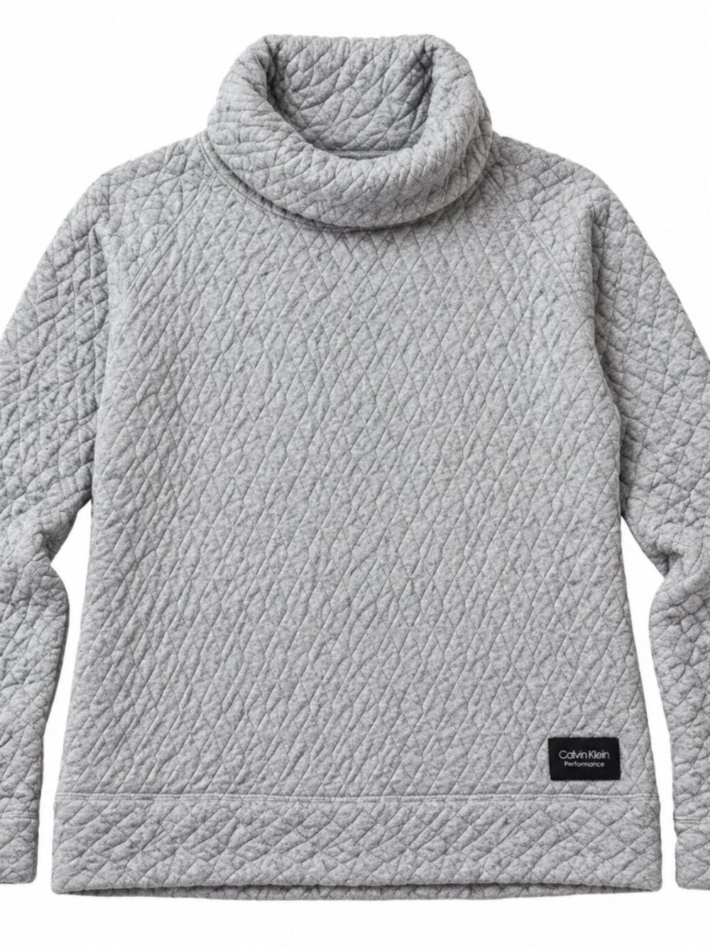 💸 BARGAIN BIN 💸 Calvin Klein Performance - Grey Quilted Cowl Neck Pullover – L